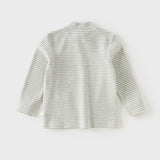Dave&Bella Toddler Girls Pink/Gray/Beige Striped Turtle Fleece Versatile Essential T-shirts
