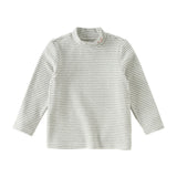 Dave&Bella Toddler Girls Pink/Gray/Beige Striped Turtle Fleece Versatile Essential T-shirts