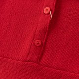 Dave&Bella Toddler Girls Red Doll Collar Cute Cherry Print Cozy Soft A-line Knit Dress