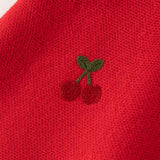 Dave&Bella Toddler Girls Red Doll Collar Cute Cherry Print Cozy Soft A-line Knit Dress