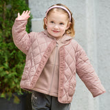 Dave&Bella Toddler Girls Pink/Khaki Round Collar Classic Padded Warm Windproof Jackets