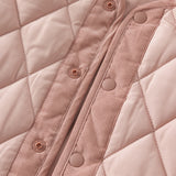 Dave&Bella Toddler Girls Pink/Khaki Round Collar Classic Padded Warm Windproof Jackets