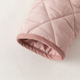 Dave&Bella Toddler Girls Pink/Khaki Round Collar Classic Padded Warm Windproof Jackets
