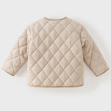 Dave&Bella Toddler Girls Pink/Khaki Round Collar Classic Padded Warm Windproof Jackets