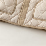 Dave&Bella Toddler Girls Pink/Khaki Round Collar Classic Padded Warm Windproof Jackets
