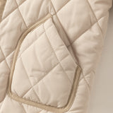 Dave&Bella Toddler Girls Pink/Khaki Round Collar Classic Padded Warm Windproof Jackets