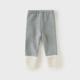 Dave&Bella Toddler Girls Grey/Beige Cute Thickned Versatile Comfortable Leggings
