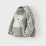 Dave&Bella Toddler Girls Gray Cute Dog Print Soft Comfortable Sweaters