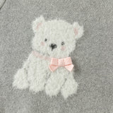 Dave&Bella Toddler Girls Gray Cute Dog Print Soft Comfortable Sweaters