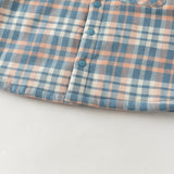Dave&Bella Toddler Boys Blue Plaid Hooded Fleece-Line Comfortable Cotton Cozy Jackets