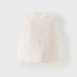 Dave&Bella Toddler Girls Pink/Beige Sweet Cute Print Soft Cozy Cotton Padded Vests