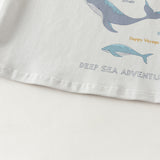 Dave&Bella Toddler Boys Blue/Green Cute Whale Print Soft Comfortable Pant Suits