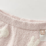 Dave&Bella Toddler Girls Pink/Khaki Cute Rabbit/Bear Print Thickened Warm Pajamas