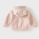 Dave&Bella Toddler Boys/Girls Yellow/Pink Hooded Cute Animal Print Fleece Soft Cozy Jackets