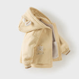 Dave&Bella Toddler Boys/Girls Yellow/Pink Hooded Cute Animal Print Fleece Soft Cozy Jackets