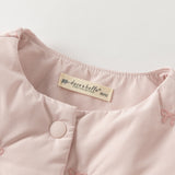 Dave&Bella Toddler Girls Pink Tiny Bow Tie Puffer Lightweight Down Jackets