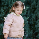Dave&Bella Toddler Girls Pink Tiny Bow Tie Puffer Lightweight Down Jackets