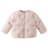 Dave&Bella Toddler Girls Pink Tiny Bow Tie Puffer Lightweight Down Jackets