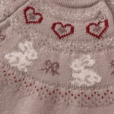 Dave&Bella Toddler Girls/Boys Khaki/Purple Pink Cute Animals Jacquard Soft Cozy Sweaters