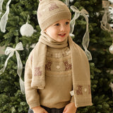 Dave&Bella Toddler Girls/Boys Khaki/Purple Pink Cute Animals Jacquard Soft Cozy Sweaters