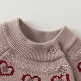 Dave&Bella Toddler Girls/Boys Khaki/Purple Pink Cute Animals Jacquard Soft Cozy Sweaters