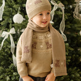 Dave&Bella Toddler Girls/Boys Khaki/Purple Pink Cute Animals Jacquard Soft Cozy Scarfs