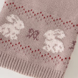 Dave&Bella Toddler Girls/Boys Khaki/Purple Pink Cute Animals Jacquard Soft Cozy Scarfs