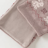Dave&Bella Toddler Girls/Boys Khaki/Purple Pink Cute Animals Jacquard Soft Cozy Scarfs