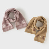Dave&Bella Toddler Girls/Boys Khaki/Purple Pink Cute Animals Jacquard Soft Cozy Scarfs