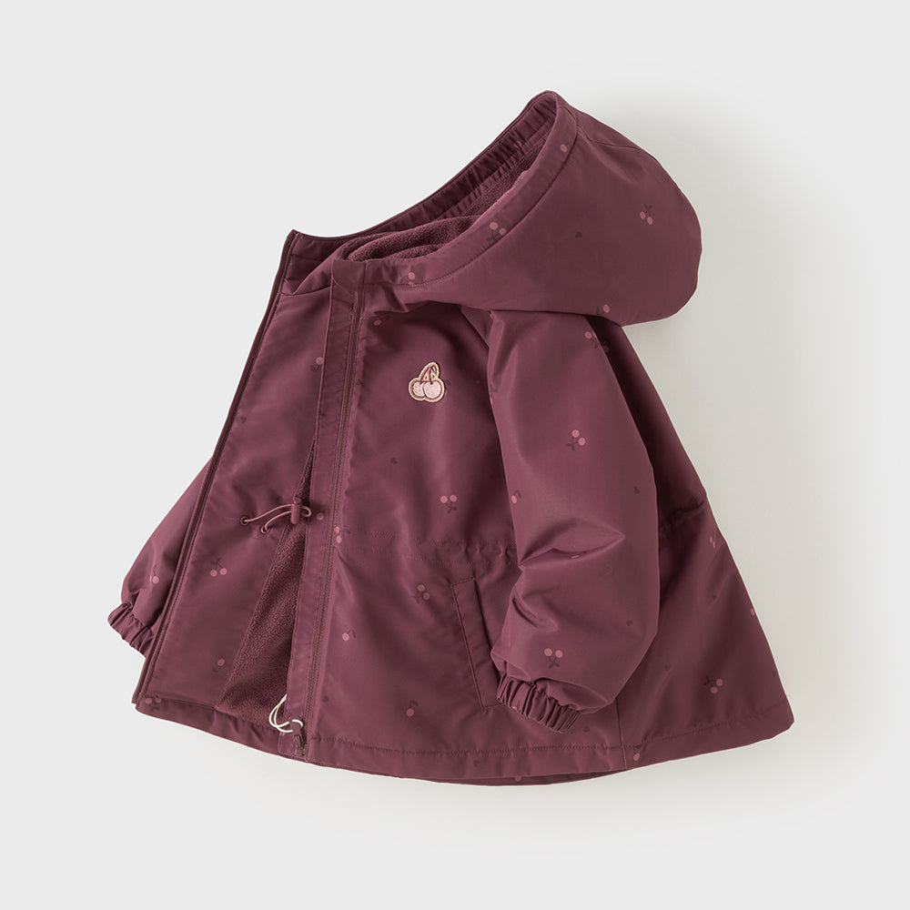 Dave & Bella Kids Girls Purple Hooded Waterproof Windproof Outdoor Coats