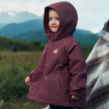 Dave & Bella Kids Girls Purple Hooded Waterproof Windproof Outdoor Coats