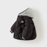 Dave&Bella Toddler Boys Black Classic Hooded Warm Comfortable Puffer Down Jackets