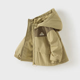 Dave&Bella Toddler Girls/Boys Green/Purple Hooded Windproof Fleece Jackets