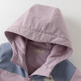 Dave&Bella Toddler Girls/Boys Green/Purple Hooded Windproof Fleece Jackets