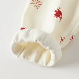 Dave&Bella Toddler Girls/Boys Red/Beige Festive Print Round Collar Soft Cozy Skin-friendly Pajamas