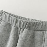 Dave&Bela Toddler Boys Gray Simple Fleece Thickened Warm Cozy Jogger Pants