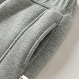 Dave&Bela Toddler Boys Gray Simple Fleece Thickened Warm Cozy Jogger Pants