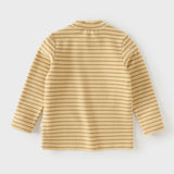 Dave&Bella Toddler Boys Yellow/Brown Striped Turtle Fleece Versatile T-shirts