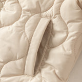 Dave&Bella Toddler Boys Apricot Turndown Collar Simple Versatile Padded Jackets