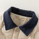 Dave&Bella Toddler Boys Apricot Turndown Collar Simple Versatile Padded Jackets