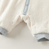 Dave&Bella Baby Girls/Boys Light Pink/White Cute Animals Hooded Soft Cotton Rompers
