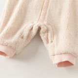 Dave&Bella Baby Girls/Boys Light Pink/White Cute Animals Hooded Soft Cotton Rompers