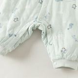 Dave&Bella Baby Boys Blue Cute Penguin Print Thickened Comfortable Cotton Rompers