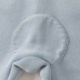 Dave&Bella Baby Boys Grey Blue Doll Collar Cute Penguin Print Breathable Comfortable Rompers