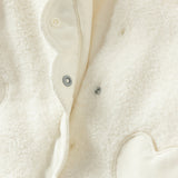 Dave&Bella Winter Baby Girls White Fleece Cozy Soft Cotton Thickened Rompers