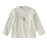 Dave&Bella Toddler Girls Pink/Grey Cute Animals Print Turtle Mock Fleece T-shirts