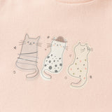 Dave&Bella Toddler Girls Pink/Grey Cute Animals Print Turtle Mock Fleece T-shirts