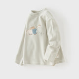 Dave&Bella Toddler Girls Pink/Grey Cute Animals Print Turtle Mock Fleece T-shirts