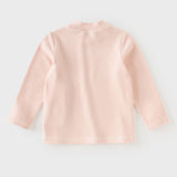 Dave&Bella Toddler Girls Pink/Grey Cute Animals Print Turtle Mock Fleece T-shirts