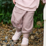 Dave&Bela Toddler Boys/Girls Navy/Purple Cute Dinosaur Fleece Warm Cozy Jogger Pants